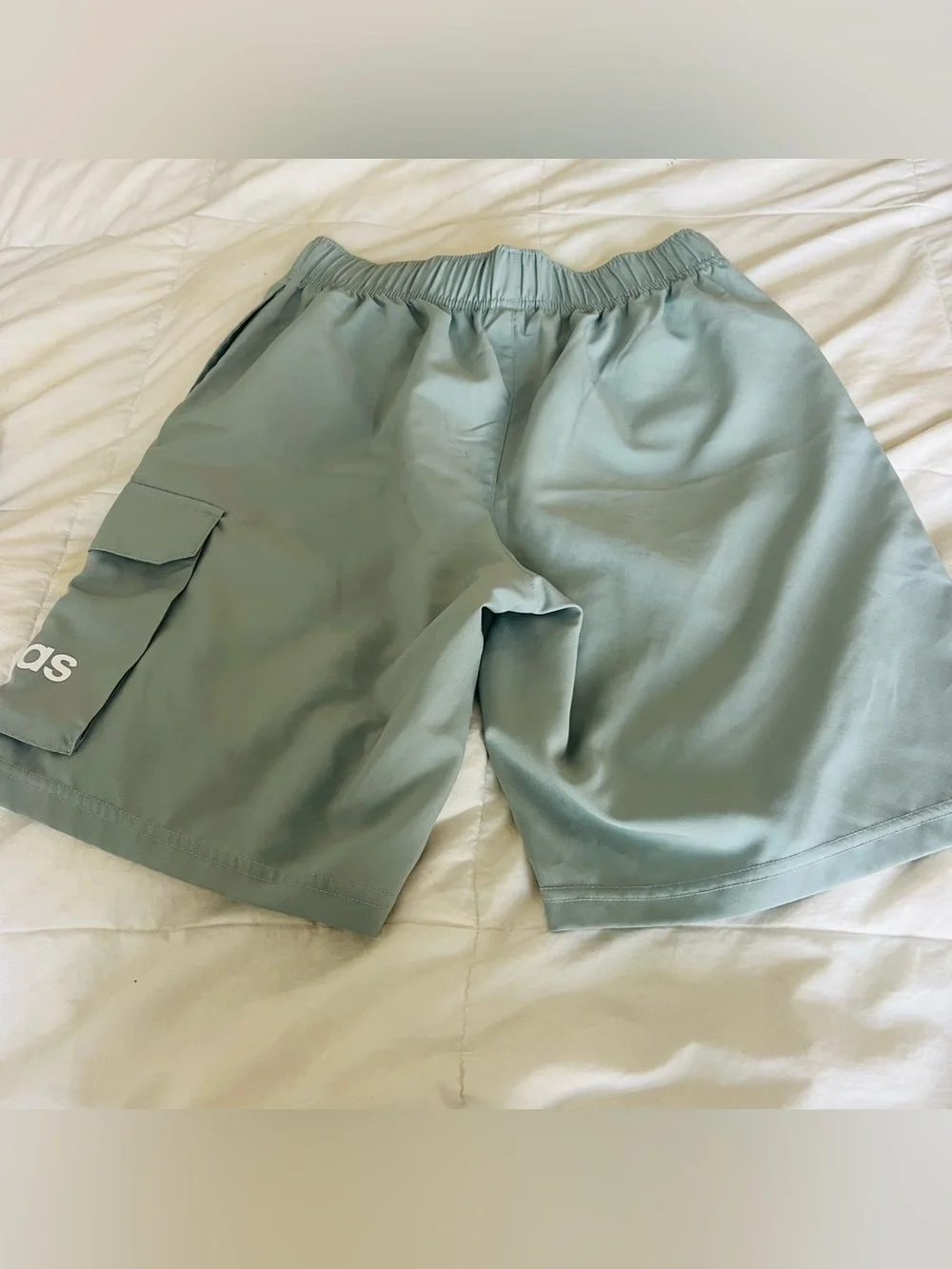 adidas Sage Green Cargo Shorts - Elastic Waist